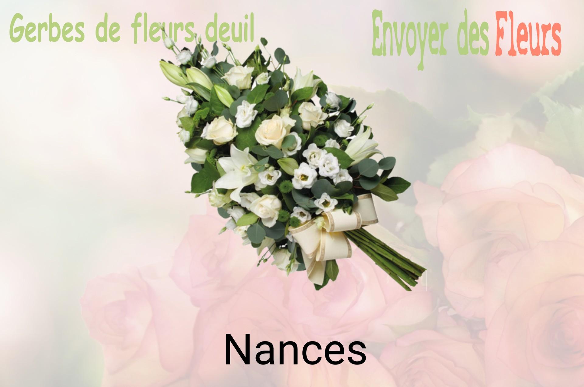 Gerbe de fleurs de deuil livrée à Nances